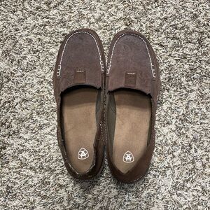 Ariat Shoes Womens 11 Slip On Cruiser Brown Suede Floral Embossed Moc Sneaker